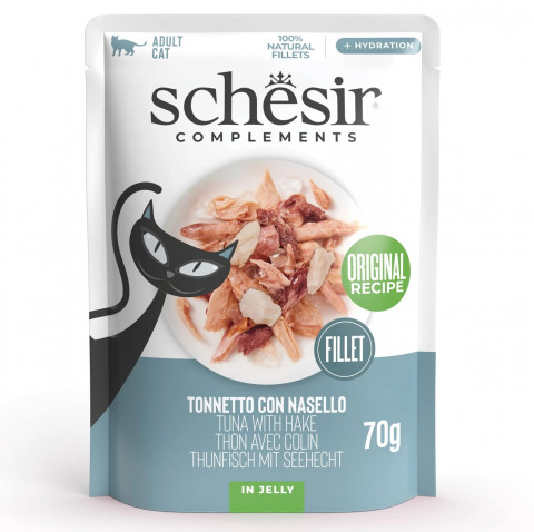 SCHESIR Tuna with hake in jelly - nassfutter für Katzen - 70g - Fotogalerie 1