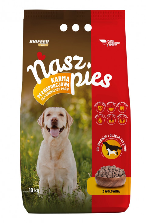 BIOFEED Nasz Pies medium & large Beef - trockenfutter für Hunde - 15kg - Fotogalerie 1