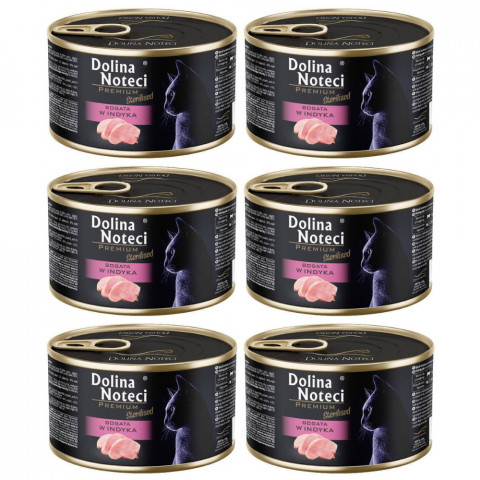 DOLINA NOTECI Premium Sterilised Reich an Pute – Nassfutter für Katzen – 6×185 g - Fotogalerie 1