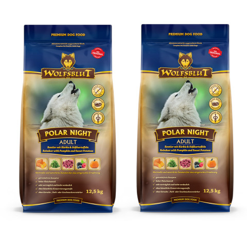 WOLFSBLUT Polar Night Reindeer with sweet potatoes - trockenfutter für Hunde - 2x12,5kg - Fotogalerie 1