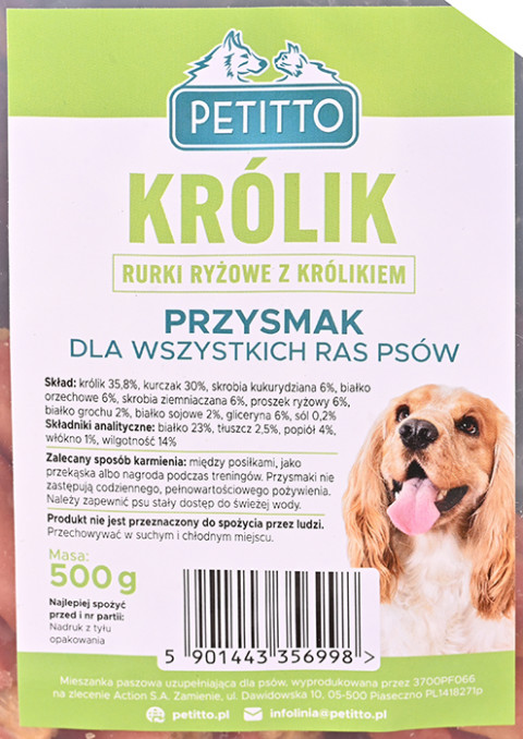 PETITTO Sticks with rabbit - leckerli für hunde - 500g - Fotogalerie 2