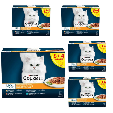 PURINA Gourmet Perle Ente, Pute, Lamm, Thunfisch - Nassfutter für Katzen - 60x85g - Fotogalerie 1
