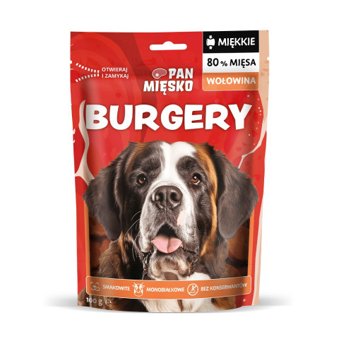 PAN MIĘSKO Beef Burgers - leckerli für hunde - 100g - Fotogalerie 1