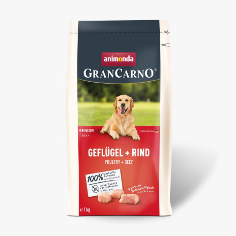 ANIMONDA Gran Carno Senior Geflügel mit Rind – Trockenfutter für Hunde – 1 kg - Fotogalerie 1