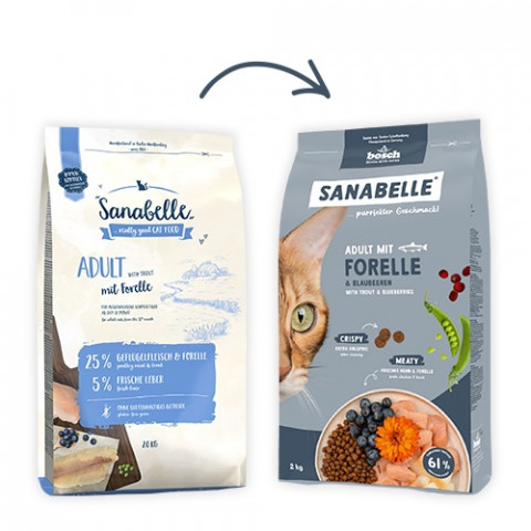 BOSCH Sanabelle Life Adult Trout with blueberries - trockenfutter für Katzen - 8kg - Fotogalerie 2
