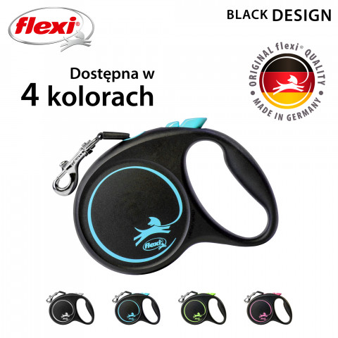 Flexi Automatische Leine Black Design M 5 m, Blau - Fotogalerie 4