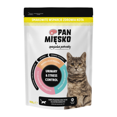 PAN MIĘSKO Urinary & Stress Control Turkey - trockenfutter für Katzen - 800g - Fotogalerie 1