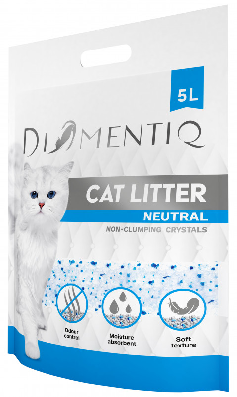DIAMENTIQ Neutral – neutrales, nicht klumpendes Katzenstreu – 3×5 l - Fotogalerie 4