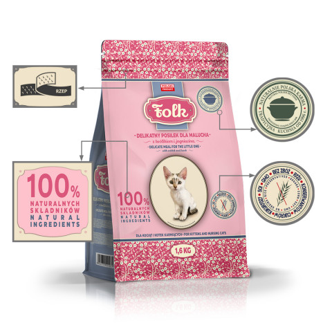 FOLK Gentle meal for kittens with rabbit and lamb - trockenfutter für Katzen - 1,6kg - Fotogalerie 4
