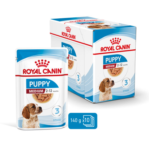 ROYAL CANIN SHN Medium Puppy in Sauce - Nassfutter für Welpen - 10x140g - Fotogalerie 5