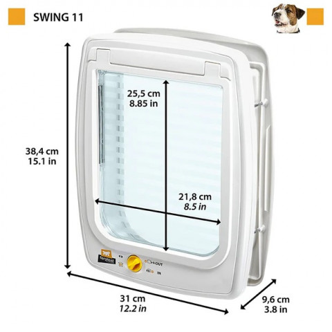 FERPLAST Swing 11 grey - Hundetürchen und Katzentürchen - 31 x 9,6 x 38,4 cm - Fotogalerie 4