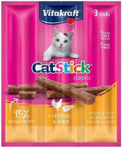 VITAKRAFT CatStick Mini with poultry and liver - Katze behandeln - 3 Stück - Fotogalerie 1