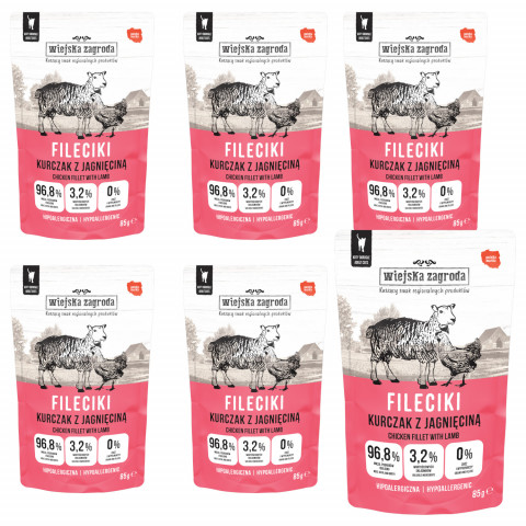 WIEJSKA ZAGRODA Hähnchenfilets mit Lamm – Nassfutter für Katzen – 6x85g - Fotogalerie 1