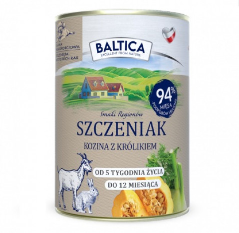 BALTICA Smaki regionów Puppy Goat with rabbit - Nassfutter für Hunde - 400g - Fotogalerie 1