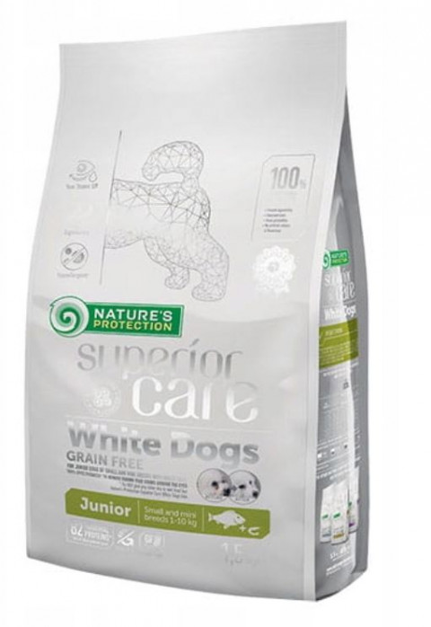NATURE'S PROTECTION Superior Care White Dogs Grain Free Junior Small Białoryba – Trockenfutter für Welpen – 1,5 kg - Fotogalerie 1