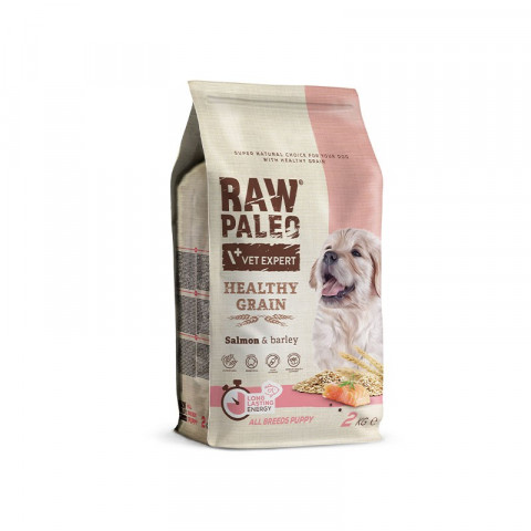 VET EXPERT Raw Paleo Healthy Grain Puppy Lachs und Gerste – Trockenfutter für Hunde – 2 kg - Fotogalerie 1