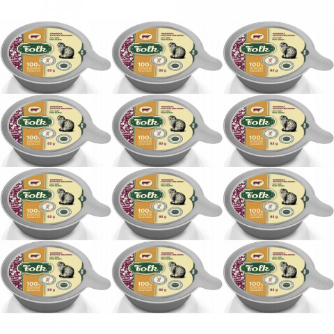 FOLK Ermländisches saftiges Rindfleisch – Nassfutter für Katzen – 12x85g - Fotogalerie 1