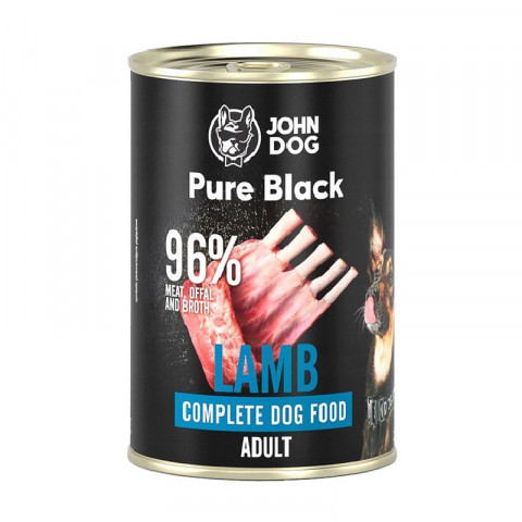 JOHN DOG Pure Black Lamb - Nassfutter für Hunde - 400g - Fotogalerie 1