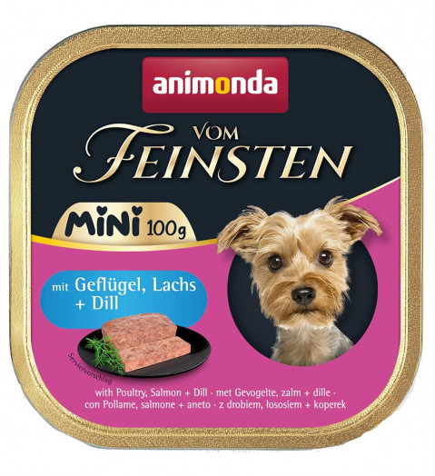ANIMONDA Vom Feinsten Adult Mini Poultry, salmon and dill - nassfutter für Hunde - 100g - Fotogalerie 1