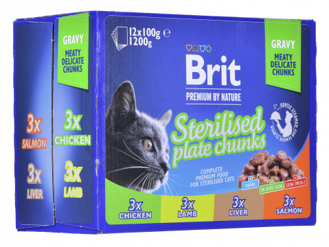 BRIT Premium Cat Sterilised Plate - Nassfutter für Katzen - 12x100g - Fotogalerie 2