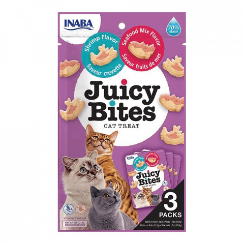 INABA Juicy bites Shrimp and seafood - Katze behandeln - 3×11,3g - Fotogalerie 1