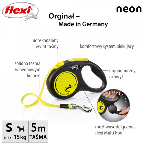 Flexi New NEON 5 m Schwarz, Gelb Hund Rückziehbare Leine - Fotogalerie 7