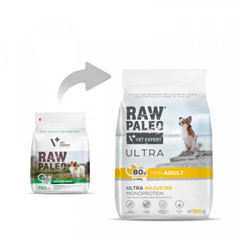 RAW PALEO Ultra Mini Adult Truthahn – Trockenfutter für Hunde – 750 g - Fotogalerie 5