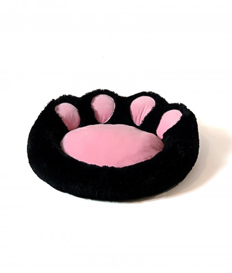 GO GIFT Hunde- und Katzenbett L - schwarz-rosa - 55x55 cm - Fotogalerie 1