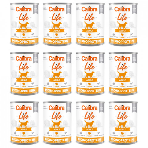 CALIBRA Dog Life Adult Pute mit Äpfeln - Nassfutter für Hunde - 12x400g - Fotogalerie 1