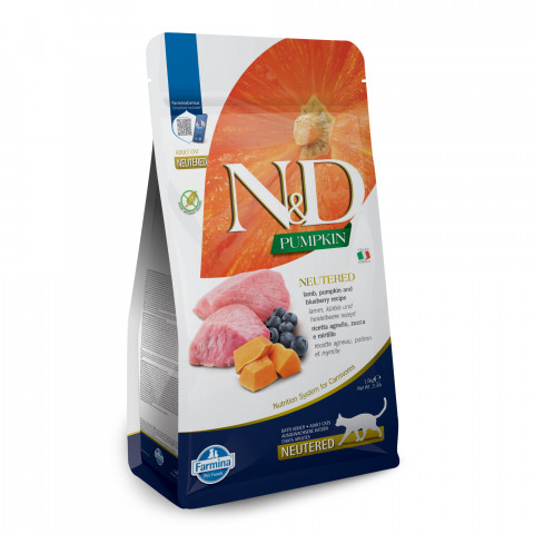 FARMINA N&D Pumpkin Cat Lamb and Blueberry Neutered Adult - Trockenfutter für Katzen - 1.5 kg - Fotogalerie 8