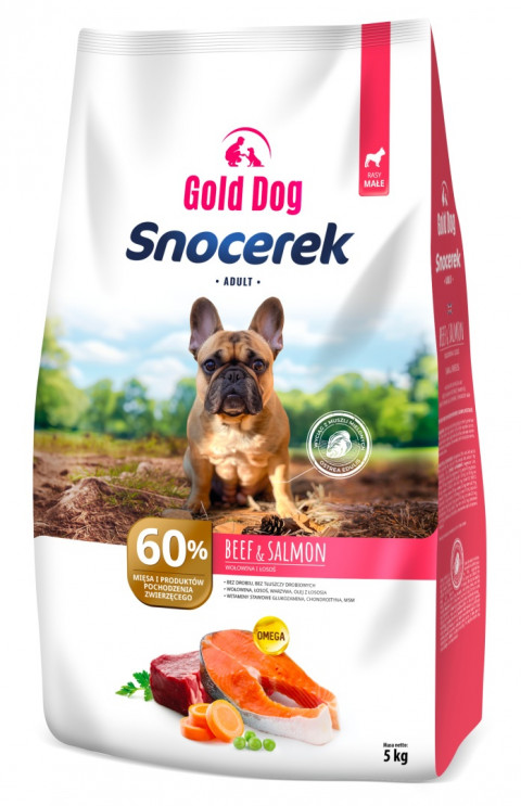 GOLD DOG Snocerek Small breeds Rindfleisch und Lachs - trockenfutter für Hunde - 5kg - Fotogalerie 1