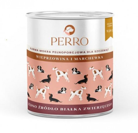 PERRO Junior Pork with carrot - nassfutter für Hunde - 850g - Fotogalerie 1