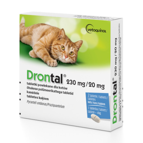 VETOQUINOL Drontal - Antiparasitentabletten für Katzen - 2 Stk. - Fotogalerie 1