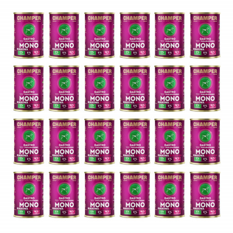 CHAMPER Gastro Monoprotein Rind – Nassfutter für Hunde – 24×400 g - Fotogalerie 1