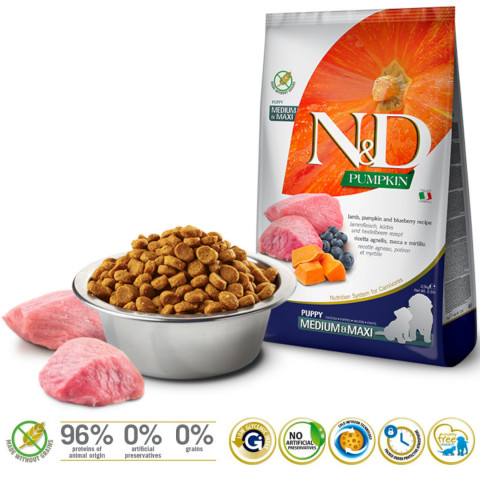 Farmina Pet Food 8010276033246 Hunde-Trockenfutter 2,5 kg Welpe Heidelbeere, Lamm - Fotogalerie 2