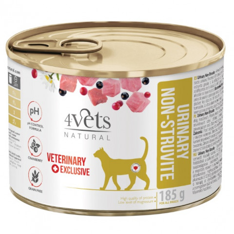  4VETS Natural Urinary No Struvit Cat - Nassfutter für Katzen - 185 g - Fotogalerie 1