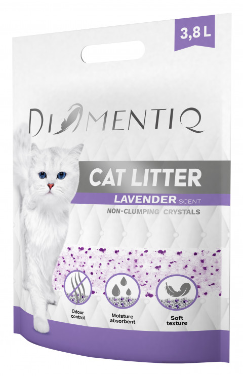 DIAMENTIQ Lavender Silikatstreu, nicht klumpend für Katzen – 10x3,8 l - Fotogalerie 3