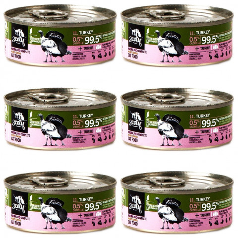 3COTY Turkey with chlorella Sterilised and overweight cats - nassfutter für Katzen - 6x80g - Fotogalerie 1