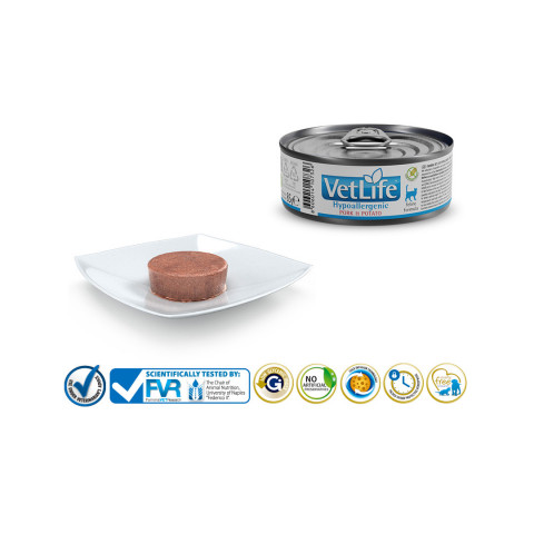 FARMINA Vet Life Hypoallergenic Pork & Potato - Nassfutter für Katzen - 24x85 g - Fotogalerie 3