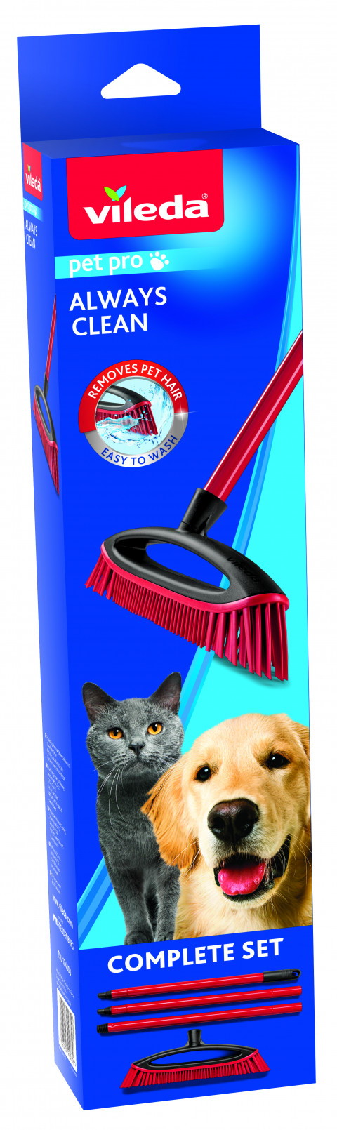 VILEDA Pet Pro Always Clean Gummibesen mit Stiel zur Entfernung von Tierhaaren + GRATIS! Vileda PET PRO Mikrofasertuch M 70x45 cm - Fotogalerie 27