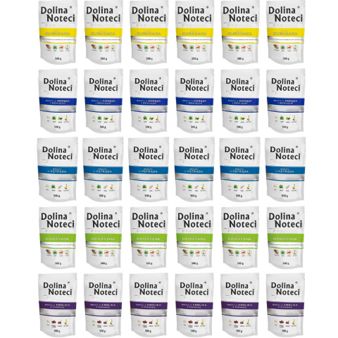 DOLINA NOTECI Premium MIX 5 GESCHMACKSRICHTUNGEN - Nassfutter für Hunde - 30x500g - Fotogalerie 1