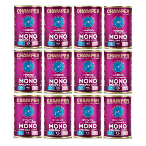 CHAMPER Immuno Monoprotein Lachs – Nassfutter für Hunde – 12×400 g - Fotogalerie 1