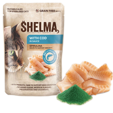 SHELMA with cod in sauce - nassfutter für Katzen - 12x85g - Fotogalerie 4