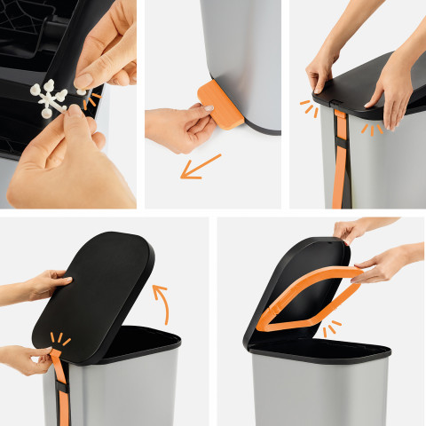 ROTHO Ribo Graphite - mülleimer mit pedal – 35l - Fotogalerie 3