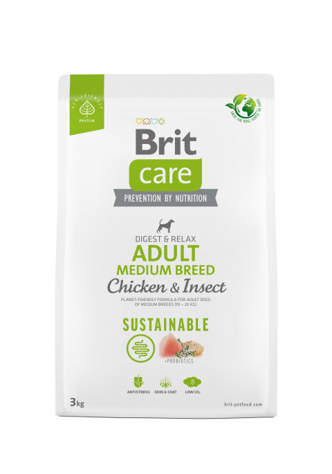 BRIT Care Dog Sustainable Adult Medium Breed Chicken & Insect - Trockenfutter für Hunde - 3 kg - Fotogalerie 1