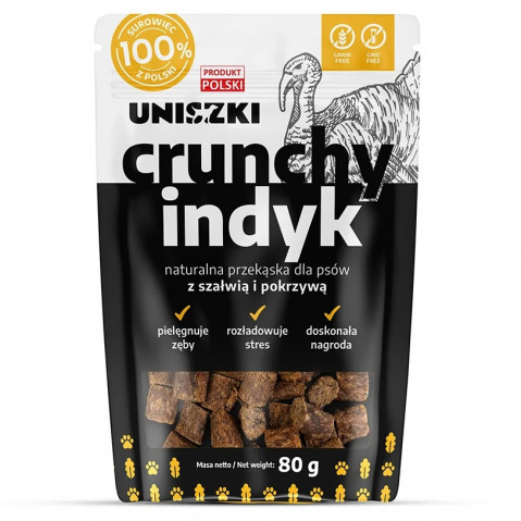 UNISZKI Crunchy Turkey with sage and nettle - leckerli für hunde - 80g - Fotogalerie 1