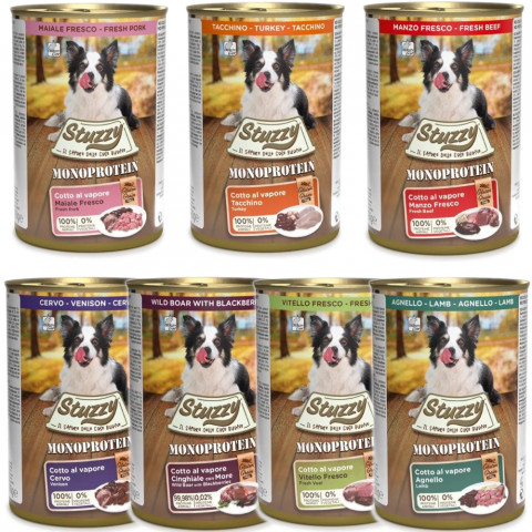 STUZZY Monoprotein MIX 7 Sorten – Nassfutter für Hunde – 7x400g - Fotogalerie 1