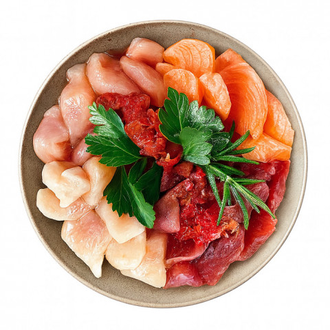 SHELMA Rich in salmon, cod, beef and chicken - nassfutter für Katzen - 4x85g - Fotogalerie 2