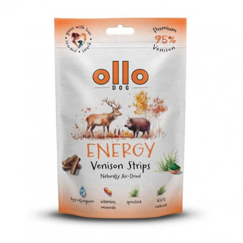 OLLO Air-Dried Energy Venison strips - leckerli für hunde - 80g - Fotogalerie 1