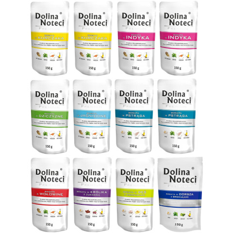 DOLINA NOTECI Premium MIX Geschmacksrichtungen - Nassfutter für Hunde - 12x150 g - Fotogalerie 1